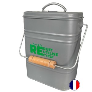 Lot de 130 bacs à déchets alimentaires 3 L en acier, neufs, avec filtre à charbon