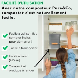 Lot de 130 bacs à déchets alimentaires 3 L en acier, neufs, avec filtre à charbon