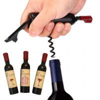 LOT DE TIRE-BOUCHON / DÉCAPSULEUR EN FORME DE BOUTEILLE DE VIN