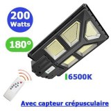 Lampadaire solaire extérieur de rue / parking - Série POWER ULTRA - Rendu 200 Watts -...