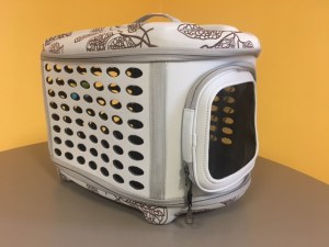 Sac de transport chat / petit chien gris argent