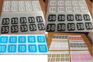 NUMÉROS PATCHS FLOCAGES THERMOCOLLANTS PLANCHES POUR SHORT SURVÊTEMENT CHAUSSETTES