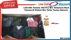 Vêtement neuf femme et enfant mix taille toutes saisons 450 pcs