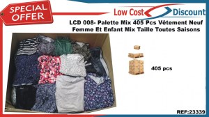 Vêtement neuf femme et enfant mix taille toutes saisons 450 pcs