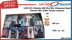 Vêtement neuf femme mix taille toutes saisons 400 pcs / plt