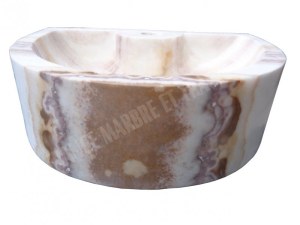 Onyx Miel Clair Lave Main Mi-Lune 40x26 cm