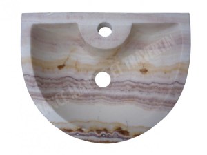 Onyx Miel Clair Lave Main Mi-Lune 40x26 cm