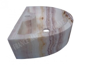 Onyx Miel Clair Lave Main Mi-Lune 40x26 cm