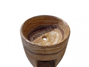 Onyx Miel Piédestal Vasque