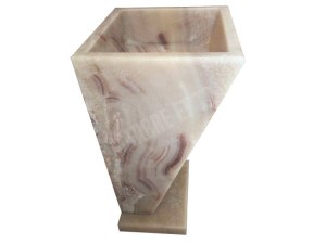 Onyx Miel Piédestal Vasque 50x45 cm