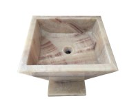 Onyx Miel Piédestal Vasque 50x45 cm