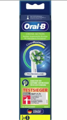 Oral-B Pack de 3 Brossettes de recharge CrossAction EB50-3