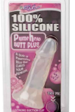 PRIME HEAD 100% PLUG ANAL EN SILICONE, AVEC PIED D'ASPIRATION, TRANSPARENT, 14CM