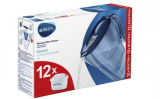 BRITA Carafe filtrante Marella Bleu + 12 Cartouches de rechange Maxtra 125978