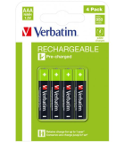 Verbatim Akku NiMH, Micro, AAA, HR03, 1.2V/1000mAh Blister (Pack de 4 )