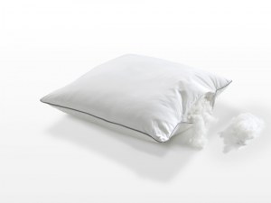 Oreillers percale de coton et fibre creuse siliconée