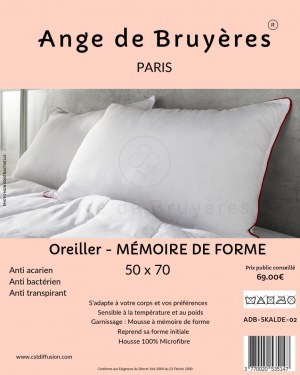 Oreillers à mémoire de forme ANGE DE BRUYÈRES