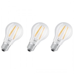 Osram - Lot de 3 Ampoules LED Filament Standard - Culot E27 - 6.5W Equivalent 60W
