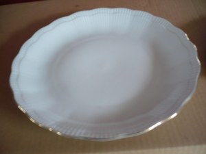 Service a dessert/gateau blanc filet or