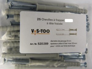 Lot de 20 Sachets de 25 chevilles à frapper 5x39