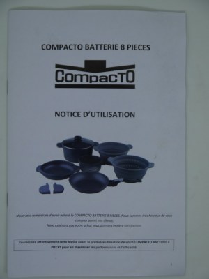 Batterie Cuisine 8pcs Poêle, Casserole, Faitout