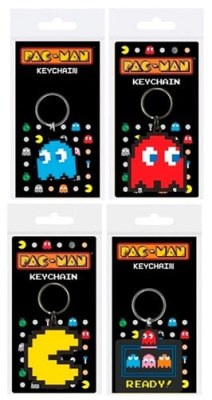 PAC-MAN PORTE-CLÉS 2D PVC ASSORTIS 7X12,5CM