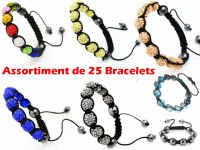 Lot de 25 Bracelets Shamballa pas cher