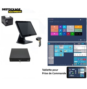 PACK CAISSE ENREGISTREUSE TACTILE TOUS COMMERCES SANS ABONNEMENT
