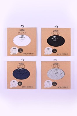 T-shirt SCOTT COL V 100% Coton Pack x 2