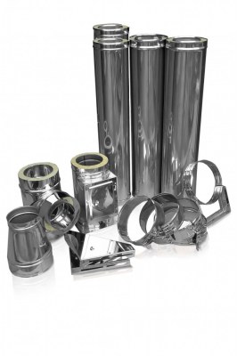 Kit de système de cheminée 130 mm isole en inox