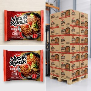 Titre : Nouilles Ramen Nissin Korean Hot Chili - lot palette déstockage Prix : 250 € ...