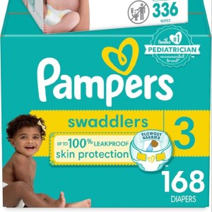 Pampersing Swaddlers Diapers - Size 3, One Month Supply (168 Count), Ultra Soft Disposa...