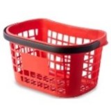 Paniers à main plastiques 1 poignée 26L Rouge