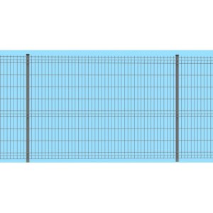 Panneau de cloture rigide gris FERRO BULLONI LARIO Medium 2,50 x 1,22 m