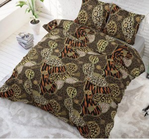 "Panther Jewels" Set 2/3 pcs Parure de Lit Coton Mélangé Housse de Couette+Taie d'Oreil...