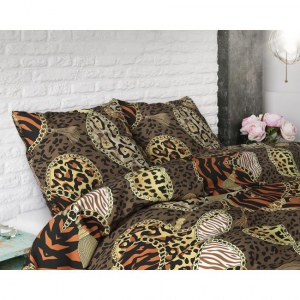 "Panther Jewels" Set 2/3 pcs Parure de Lit Coton Mélangé Housse de Couette+Taie d'Oreil...