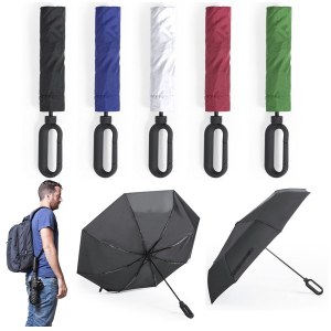 Parapluie "Brosmon" en Pongee - Objet publicitaire AVEC ou SANS logo - Cadeau client -...