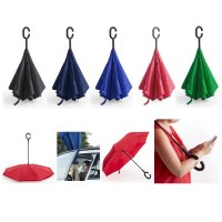 Parapluie Réversible "Hamfrey" en Pongee - Objet publicitaire AVEC ou SANS logo - Cadea...
