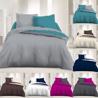 Parure housse de couette réversible microfibre 240 x 220 cm
