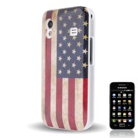 Housse Coque Etui Galaxy ace drapeau Usa Vintage