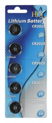 Piles lithium CR2025 3V par 5 pcs HQ