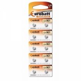 Pack de 10 piles Eurobatt Alkaline AG1,LR621,LR60,164,SR621W,GP64A,364 avec 0% Mercure