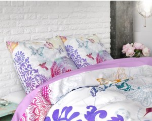 "Peach Mandela" Set 2/3 pcs Parure de Lit 100% Coton Housse de Couette+Taie d'Oreiller...