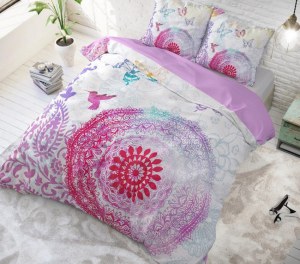 "Peach Mandela" Set 2/3 pcs Parure de Lit 100% Coton Housse de Couette+Taie d'Oreiller...