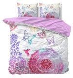 "Peach Mandela" Set 2/3 pcs Parure de Lit 100% Coton Housse de Couette+Taie d'Oreiller...