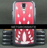 Lot Coques Aluminium Brossé Paon Samsung S4