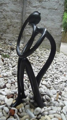 Statuette En Bronze (Le Penseur) Originaire Du Burkina Faso