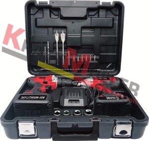 KRAFTMULLER, pack de double - Perceuse combinée + clé a choc( 36v,3.0Ah)