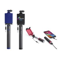 Perche Selfie Power Bank Slatham en Acier Inox et en Aluminium - Objet publicitaire AVE...