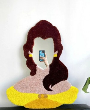 Personnalisation de Miroir tufté a la main